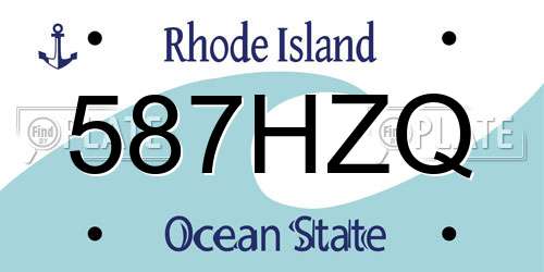 587HZQ Rhode Island License Plate