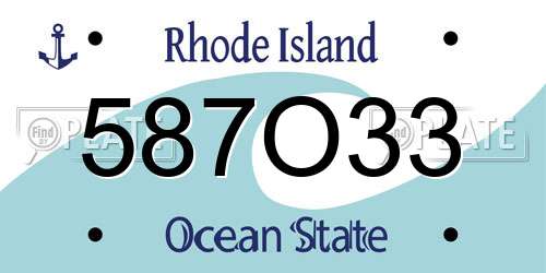 587O33 Rhode Island License Plate