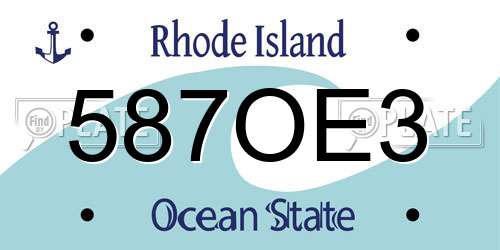 587OE3 Rhode Island License Plate