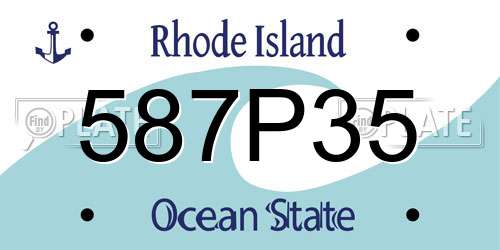 587P35 Rhode Island License Plate