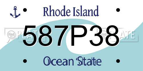 587P38 Rhode Island License Plate