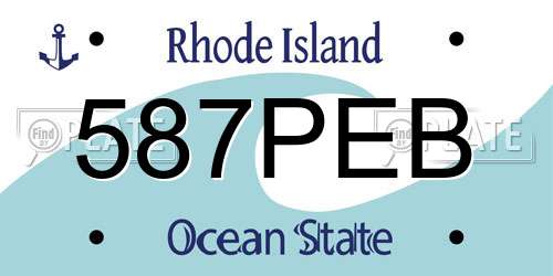 587PEB Rhode Island License Plate