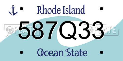 587Q33 Rhode Island License Plate