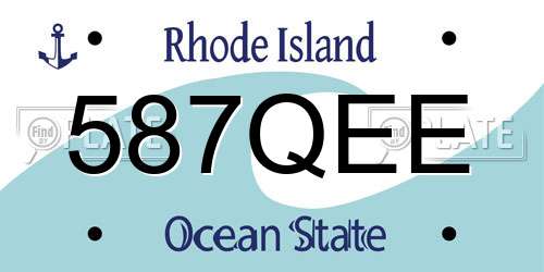 587QEE Rhode Island License Plate