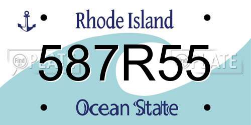 587R55 Rhode Island License Plate
