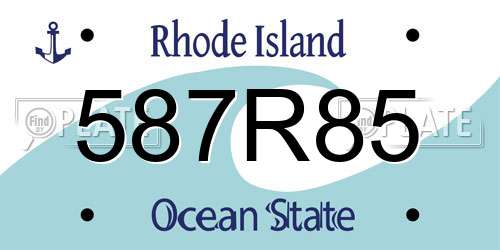 587R85 Rhode Island License Plate