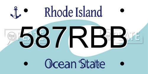 587RBB Rhode Island License Plate