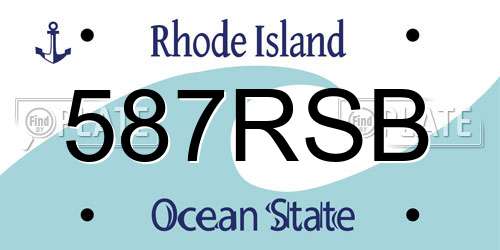 587RSB Rhode Island License Plate