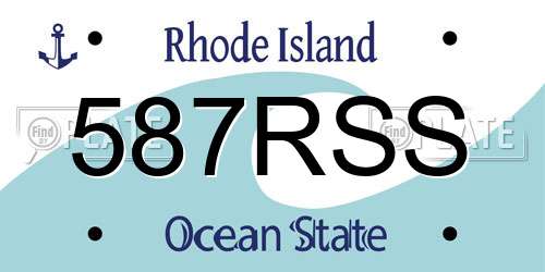 587RSS Rhode Island License Plate