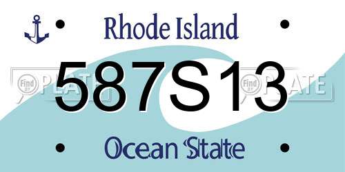 587S13 Rhode Island License Plate