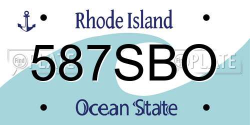 587SBO Rhode Island License Plate