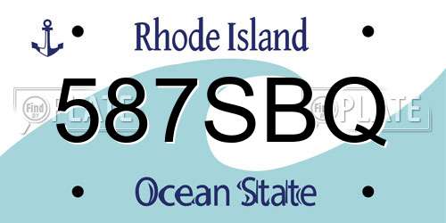 587SBQ Rhode Island License Plate