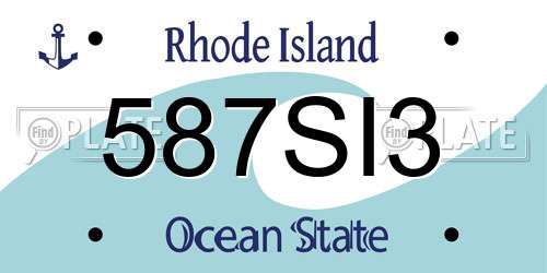 587SI3 Rhode Island License Plate
