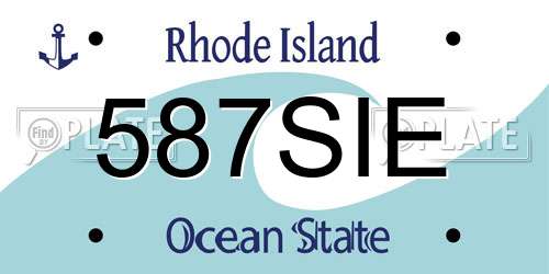 587SIE Rhode Island License Plate