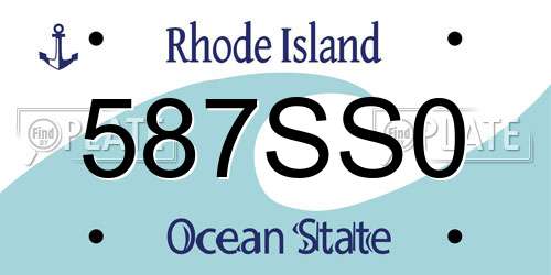 587SS0 Rhode Island License Plate