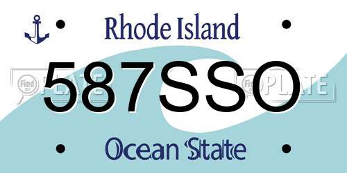 587SSO Rhode Island License Plate