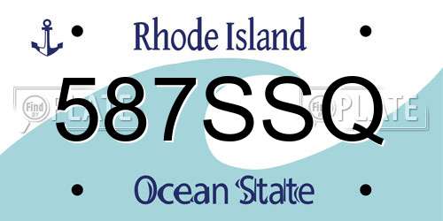 587SSQ Rhode Island License Plate