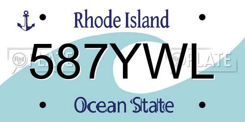 587YWL Rhode Island License Plate