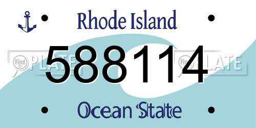 588114 Rhode Island License Plate
