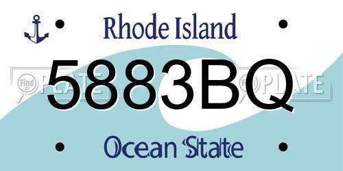 5883BQ Rhode Island License Plate