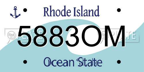 5883OM Rhode Island License Plate