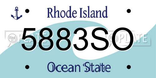 5883SO Rhode Island License Plate