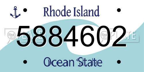 5884602 Rhode Island License Plate