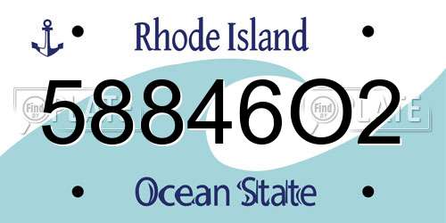 58846O2 Rhode Island License Plate