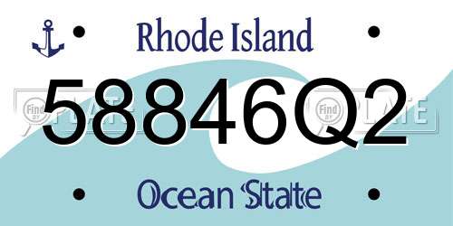 58846Q2 Rhode Island License Plate
