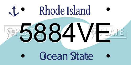 5884VE Rhode Island License Plate