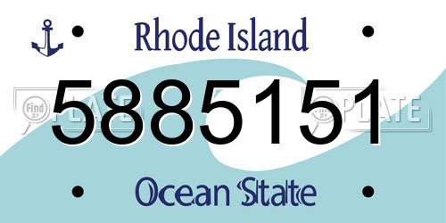 5885151 Rhode Island License Plate