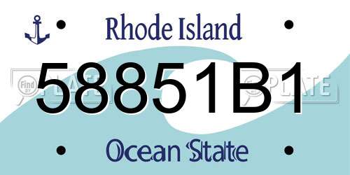 58851B1 Rhode Island License Plate