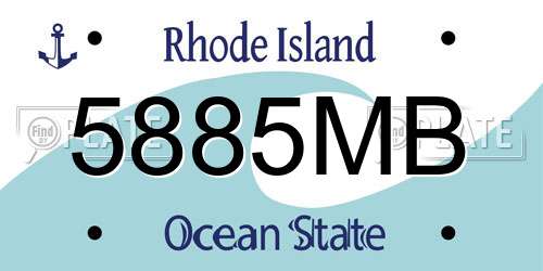 5885MB Rhode Island License Plate