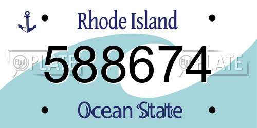 588674 Rhode Island License Plate