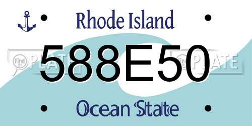 588E50 Rhode Island License Plate