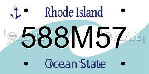 588M57 Rhode Island License Plate