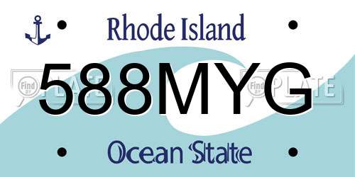 588MYG Rhode Island License Plate