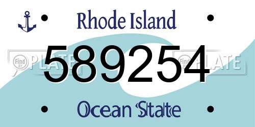 589254 Rhode Island License Plate