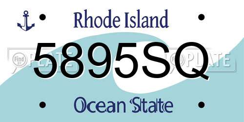 5895SQ Rhode Island License Plate