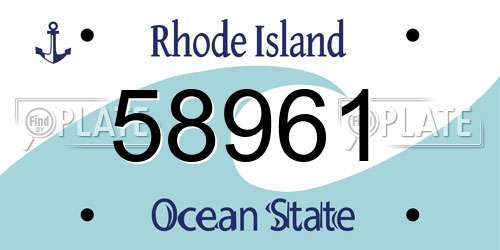 58961 Rhode Island License Plate