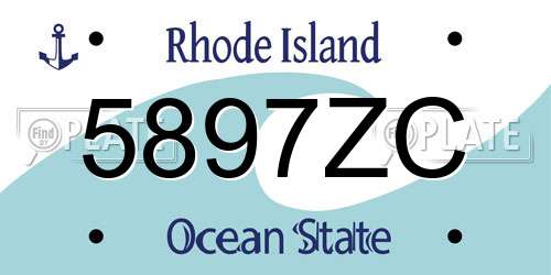 5897ZC Rhode Island License Plate