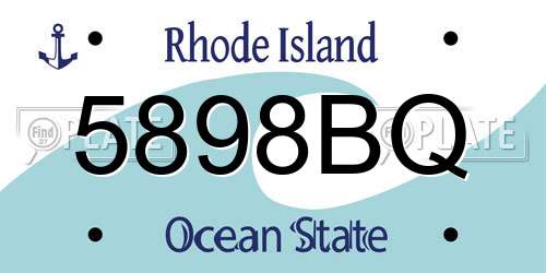 5898BQ Rhode Island License Plate