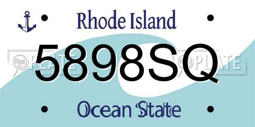 5898SQ Rhode Island License Plate