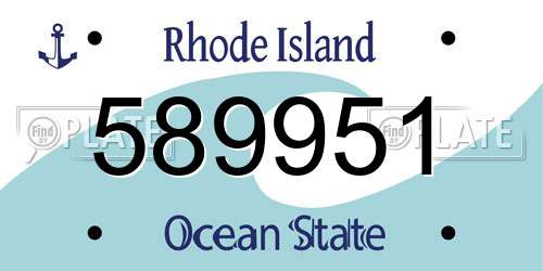 589951 Rhode Island License Plate