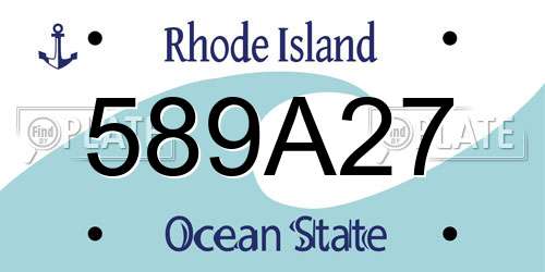 589A27 Rhode Island License Plate