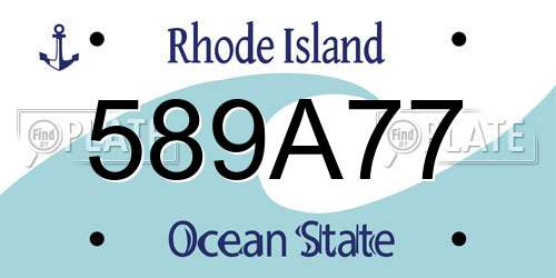 589A77 Rhode Island License Plate