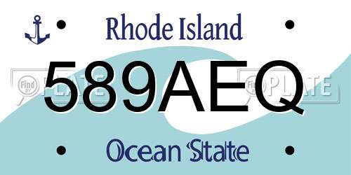 589AEQ Rhode Island License Plate