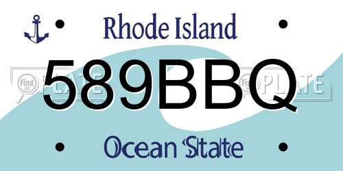 589BBQ Rhode Island License Plate