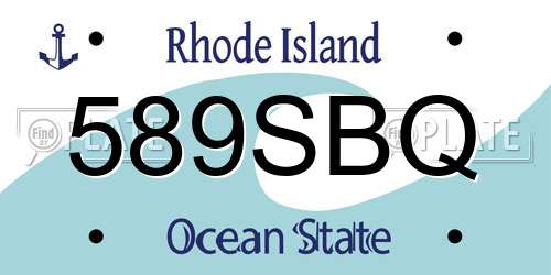 589SBQ Rhode Island License Plate