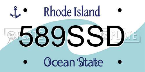 589SSD Rhode Island License Plate